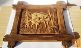 Slika relief divjad srna z mladičem 45cm x 39cm