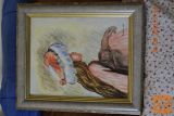 SLIKA DEKLICA olje na platnu 38x33 cm orig. 1995