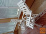 2 lesena vrtna stola, bela,visoki nslon, Novoles NM