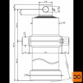 Cilinder teleskopski, 4stopnje, 20t, 2510mm, z luknjo 4090F