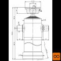 Cilinder teleskopski, 5stopenj, 8t, 1855mm, s kroglo 3099S