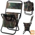 Turistični zložljiv ribiški stol s torbo in naslonjalom